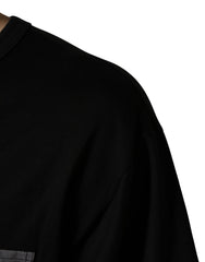Men's Black Camouflage Pocket Oversized T-Shirt Cotton Polyester