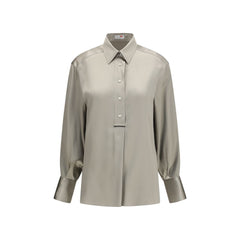 Women's Bicolor Silk Shirt