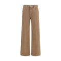 Women's Brown Cotton Straight-Leg Jeans Clothing
