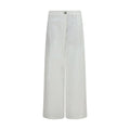 Women's White Cotton Casual Pants