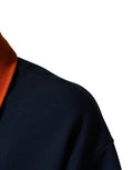 Men's Cotton-Blend Logo Polo Navy Elastane Nylon