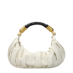 Women's Quilted Leather Top Handle Bag Beige