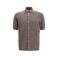 Men's Brown Cotton Shortsleeve Shirt