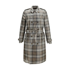 Men's Brown Polyester Trench Coat Clothing