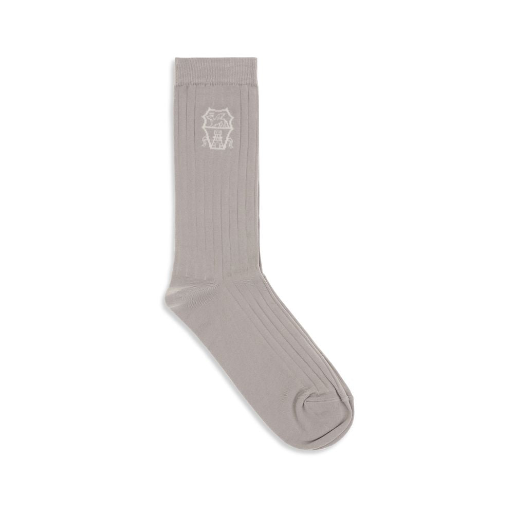 Beige Cotton Socks - L