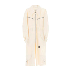 Women's White Cotton Jumpsuit