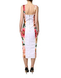 Women's Multicolor Floral Print Viscose Sheath Dress Elastane Nylon
