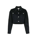 Women's Black Cotton Denim Jacket Clothing