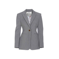 Women's Black Cotton Blazer Clothing
