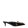 Women's Black Leather Platform Sandals