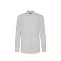 Men's White Cotton Pattern Shirt