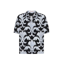 Men's Black Silk Pattern Shirt