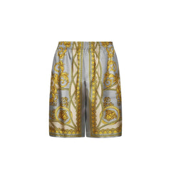 Men's Gray Silk Bermuda Shorts