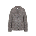 Men's Gray Alpaca Leather Cardigan Clothing