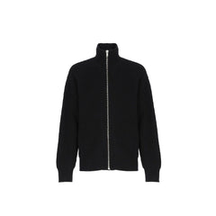 Men's Black Alpaca Leather Cardigan Clothing