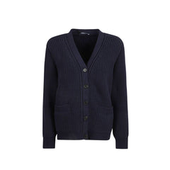 Women's Blue Cotton Cardigan Clothing