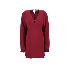 Women's Purple Silk Casual Dress