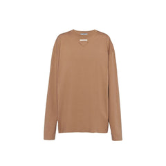 Women's Brown Cotton Long Sleeve T-Shirt