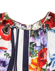 Women's Multicolor Patchwork Cotton Poplin Mini Dress