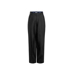 Women's Black Silk Flared Pants