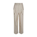 Women's Beige Cotton Cargo Pants
