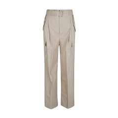 Women's Beige Cotton Cargo Pants