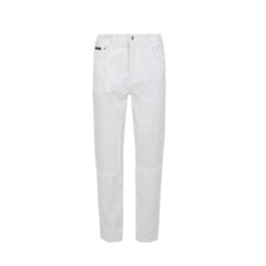 Women's White Cotton Straight-Leg Jeans Clothing