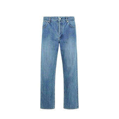 Men's Blue Cotton Straight-Leg Jeans Clothing