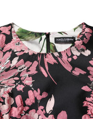 Women's Multicolor Floral Brocade A-Line Mini Dress