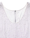 Women's White Floral Lace Sleeveless Midi Dress Viscose Nylon
