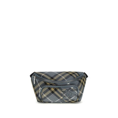 Men's Archivio Check Nylon Belt Bag Gray