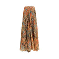 Women's Multicolor Silk Long Skirt