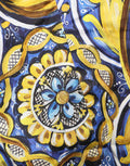 Women's Multicolor Majolica Print Cotton Blouse Top Elastane