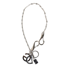 Women's Silver Tone Dg Logo Keychain Key Holder Bag Charm Keyring Zamak Steel Real Brass Accessory