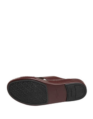Women's Maroon Leather Cutout Dg Logo Sandals Shoes