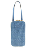 Pinko Braided Raffia Smartphone Case — Blue