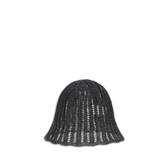 Women's Black Polyamide Bucket Hat
