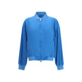 Women's Blue Silk Bomber Clothing