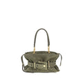 Women's Anthem Shoulder Bag Green Calf Suede