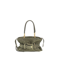 Women's Anthem Shoulder Bag Green Calf Suede
