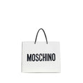 Women's Calf Leather Logo Shopper Shoulder Bag White Bos