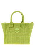 Pinko Woven Raffia Tote Bag — Green