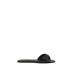 Black Calf Leather Bos Taurus Flat Sandals
