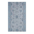 Icy Blue & Silver Floral Medallion Accent Rug