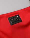 Women's Red Nylon Blend Cady Sleeveless Mini Dress Elastane
