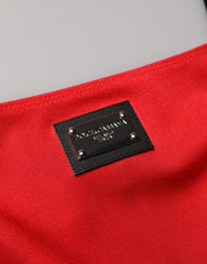 Women's Red Nylon Blend Cady Sleeveless Mini Dress Elastane