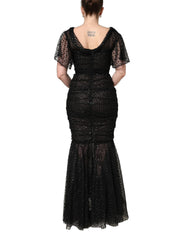 Women's Sequinned Mermaid Evening Gown Black Polyester
