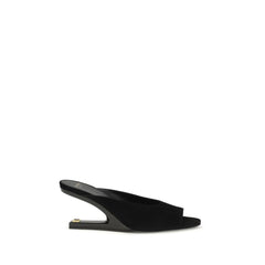 Women's Black Goatskin Mules