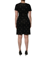 Women's Black Dg Crown Short-Sleeve Sheath Dress