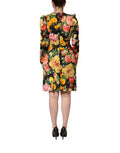 Women's Multicolor Floral Print Longsleeve Midi Dress Viscose